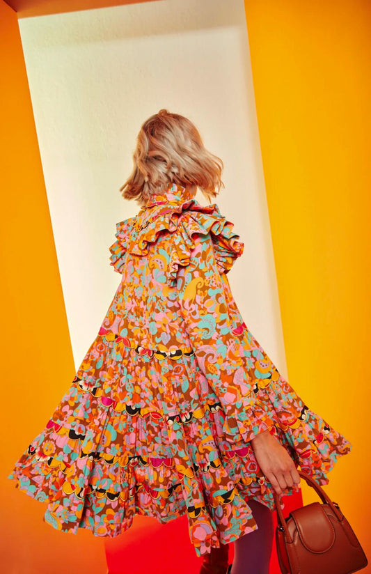 Celia B - Coquelicot Long Sleeve Flowy Dress