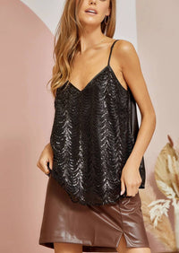 Andree By Unit - Scallop Sequin Tank Top