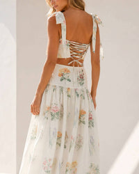 Mable - Island Bouquet Floral Two-piece Skirt Set