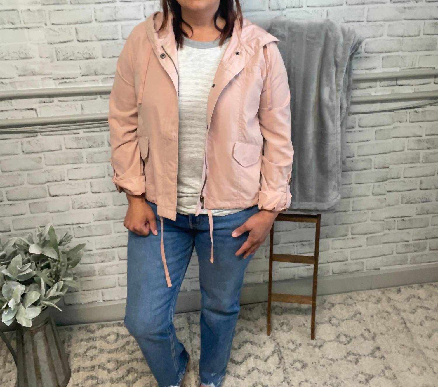 Mittoshop - Women's Zip-up Outerwear Cropped Jacket With Hood