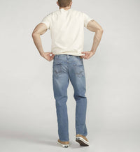 Silver Jeans Co Zac Relaxed Fit Straight Leg Jeans in light indigo wash - men's jeans - alternate view