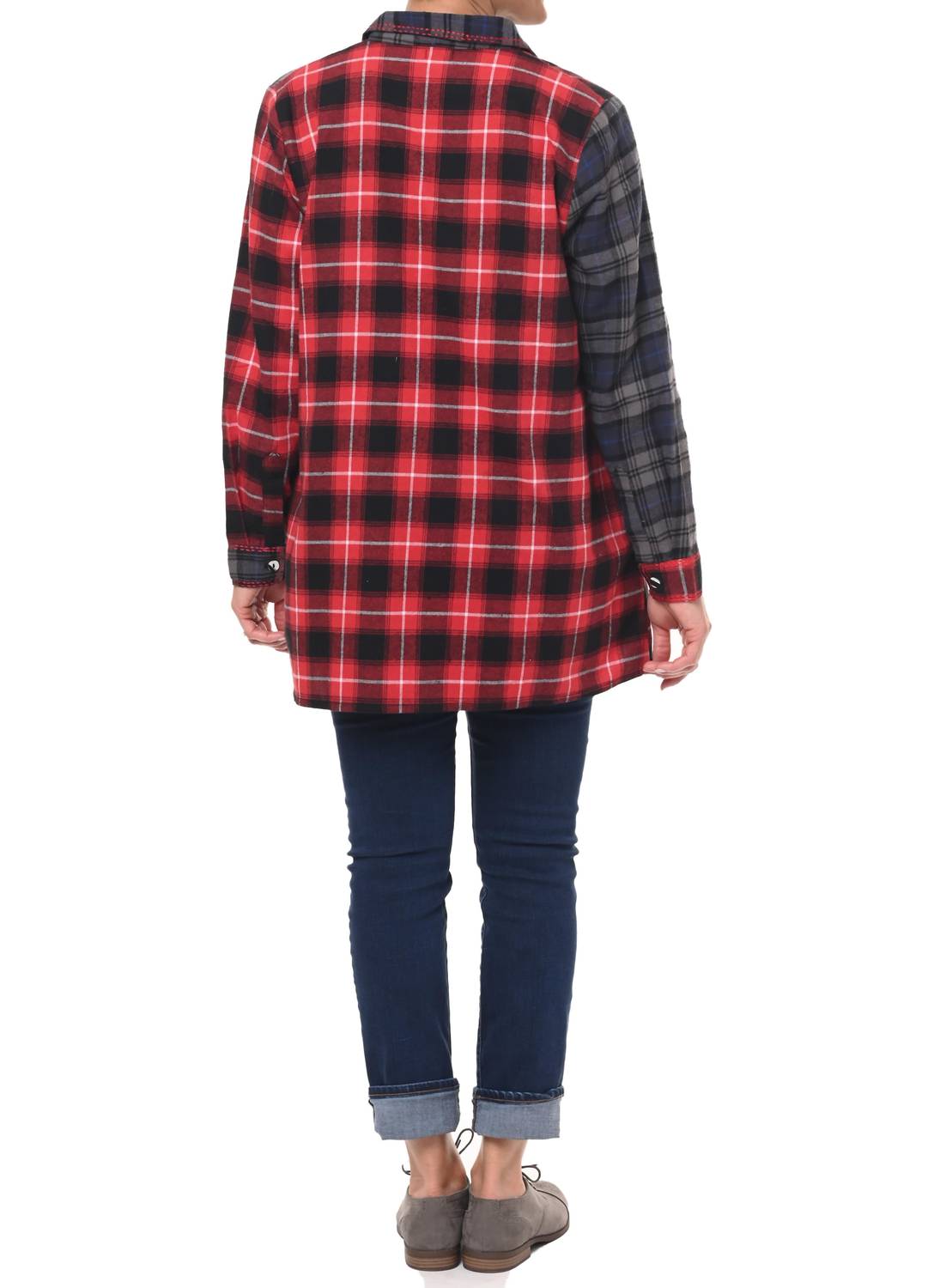 Tulip Clothing - Delma Mixed Plaid Shirt