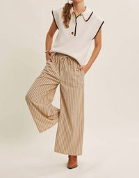 In February - Modern Henley Style Sweater Vest
