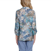 Multiples - Printed Crinkle Woven Shirt