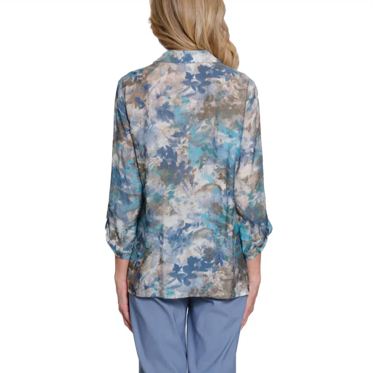 Multiples - Printed Crinkle Woven Shirt