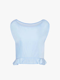 We Wore What - Boat Neck Ruffle Top