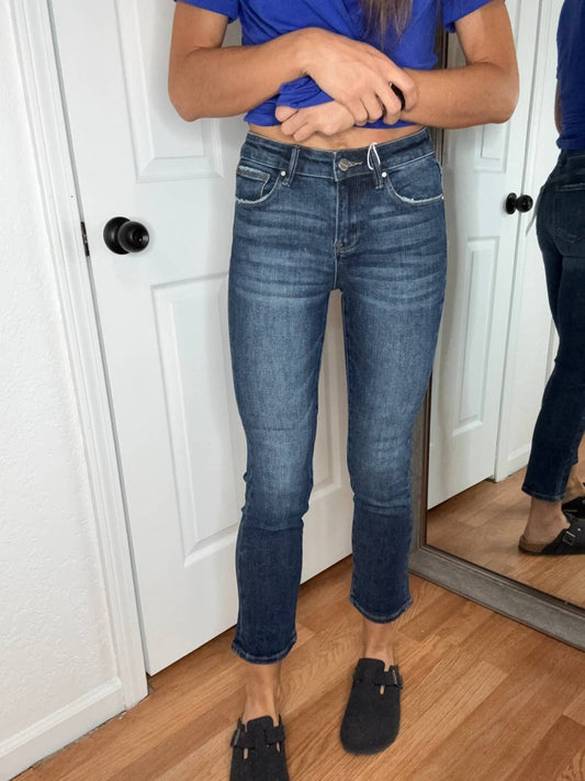 Risen - Ankle Straight Leg Slim Denim Jeans