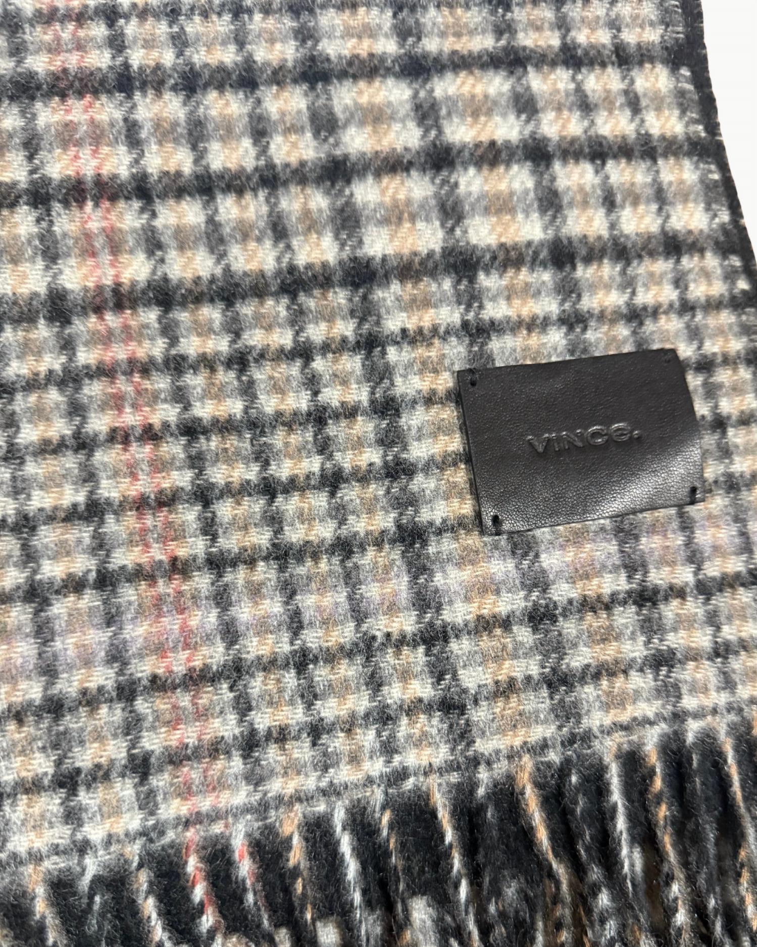 Vince - Women's Cashmere Herringbone Plaid Solid Scarf