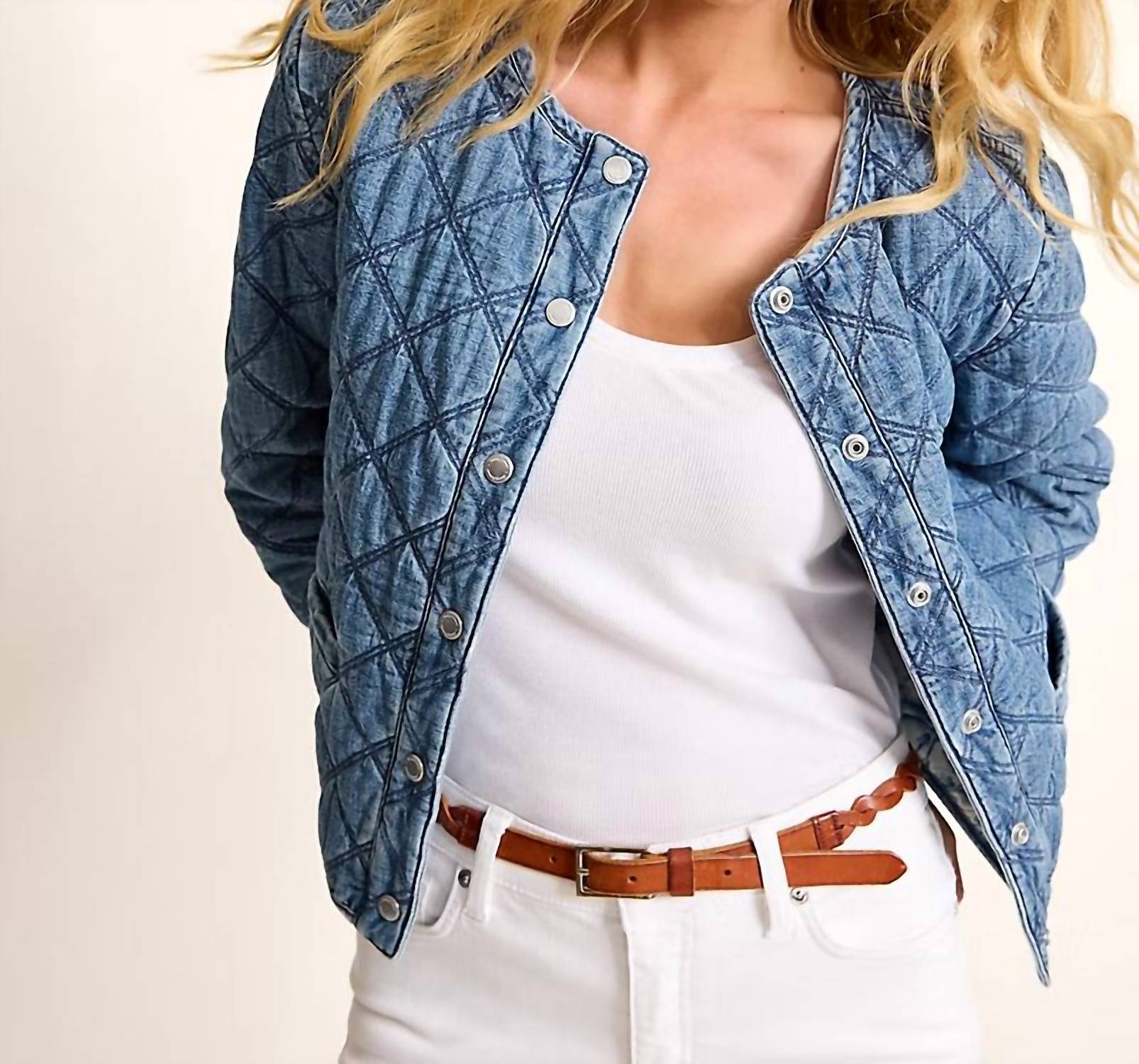 Tommy Bahama - Quilted Crop Denim Jacket