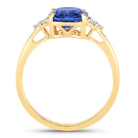 Diana M Jewels Women's Cushion Natural Sapphire Fashion Ring (2.43 Ct) - Classic Plus in 18k yellow gold - women's jewelry - detail view