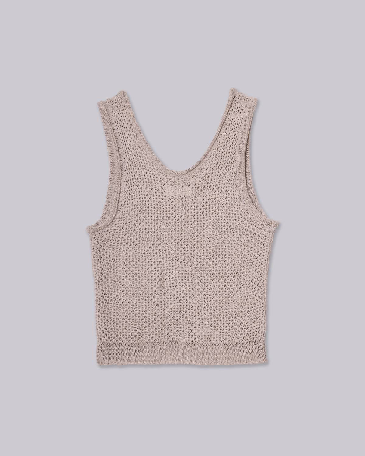 SAYAKA DAVIS Linen Knit Tank Top in sand - women's tank top - view 6