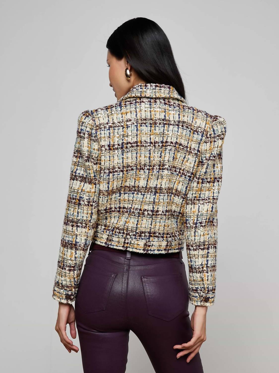L'Agence - Kasey Sequined Tweed Jacket