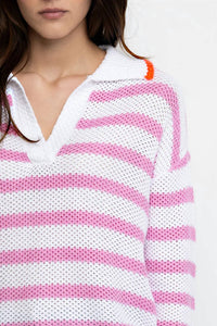 Lisa Todd - Stripescape Polo-collar Sweater