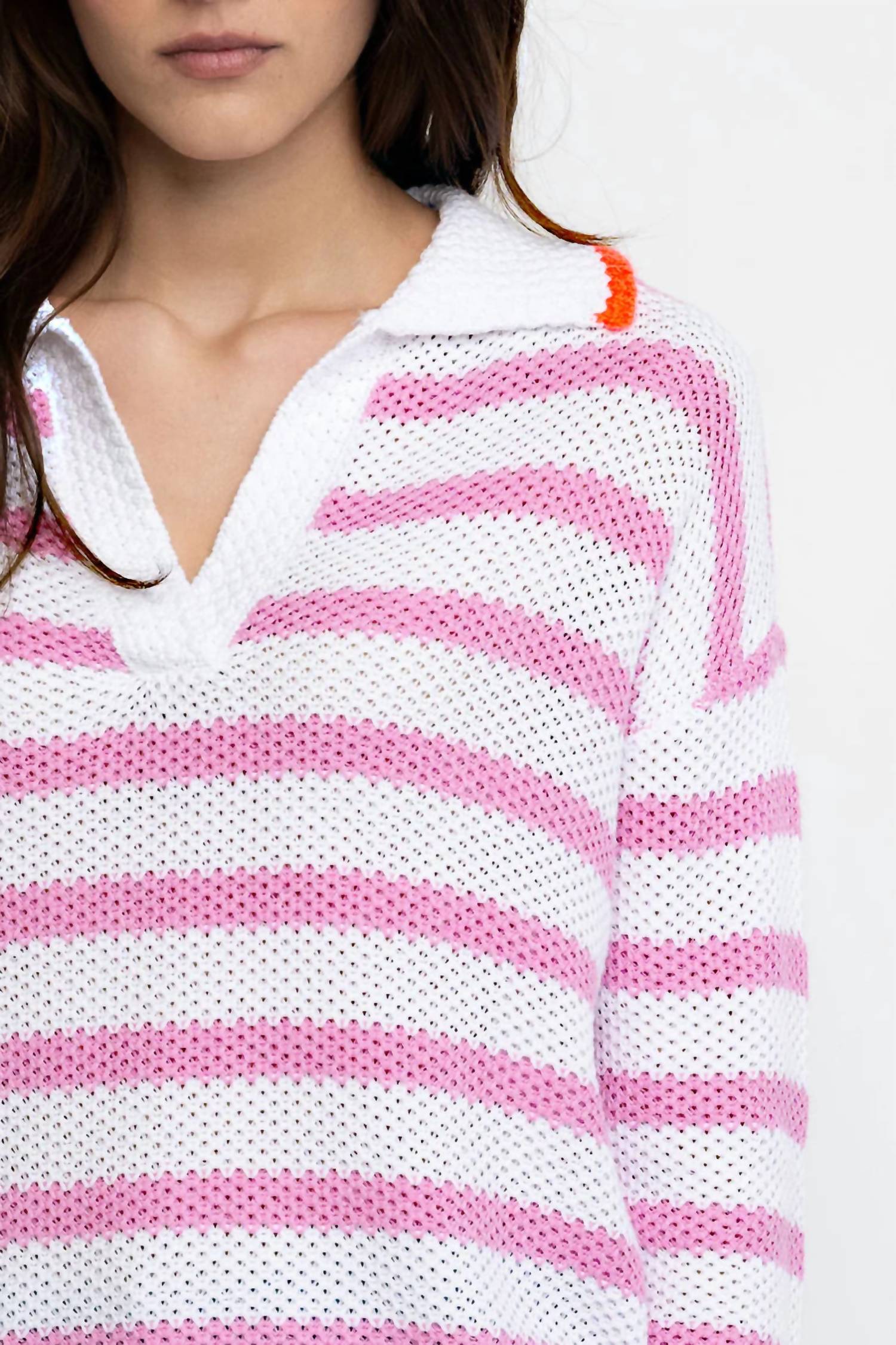 Lisa Todd - Stripescape Polo-collar Sweater