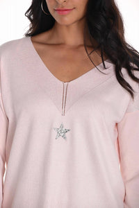 Frank Lyman - Embellished Knit Top