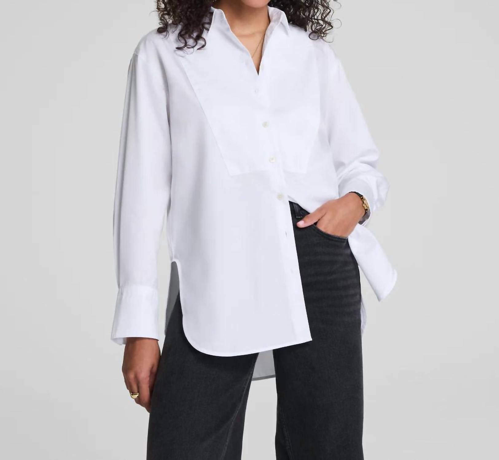 Spanx - Oversized Poplin Button Up Tuxedo Shirt