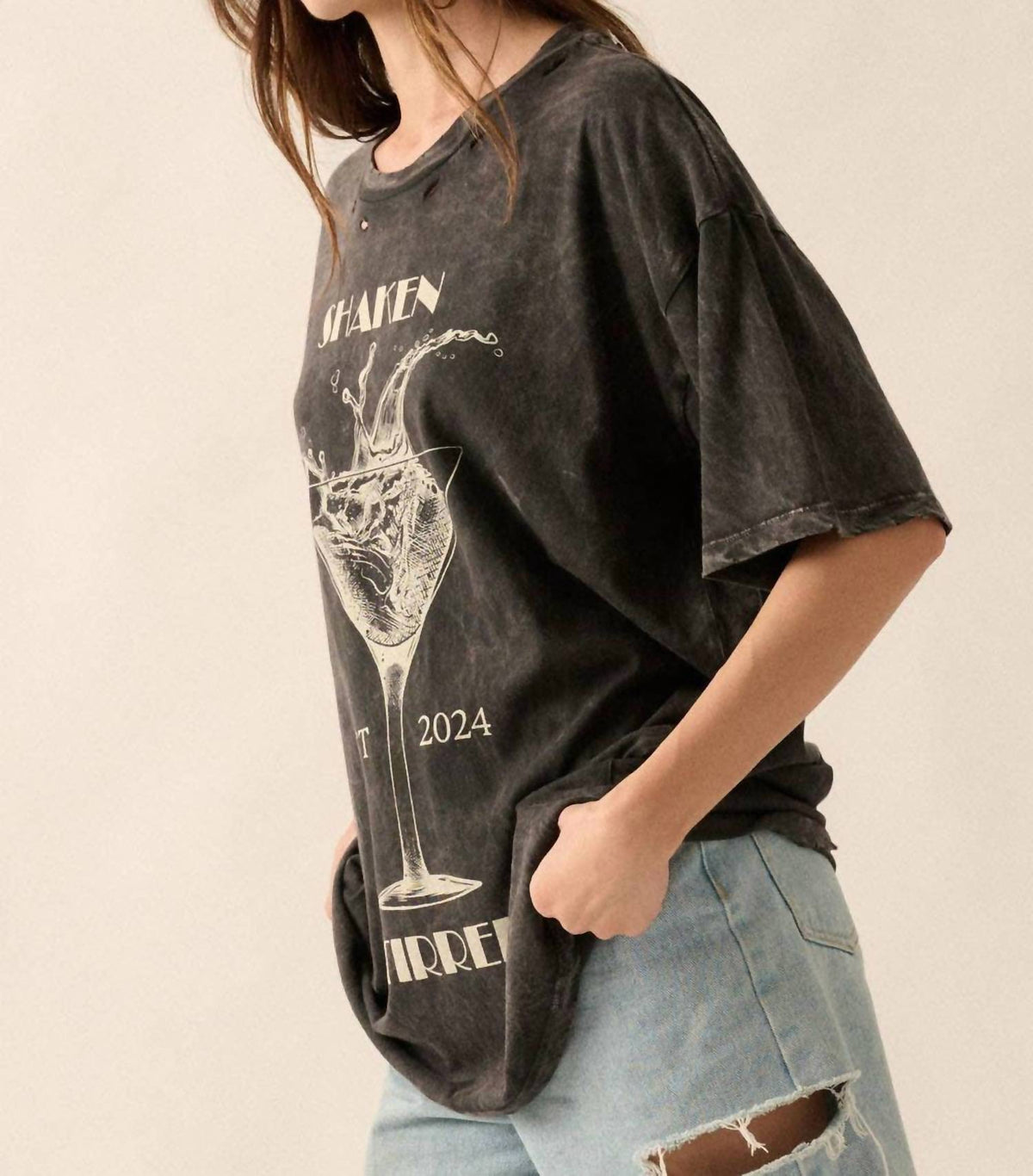 Promesa - Shaken Stirred Martini Vintage Wash Graphic Tee