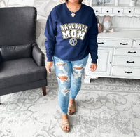 Southern Bliss - Baseball Mom Varsity Glitter Sweatshirt