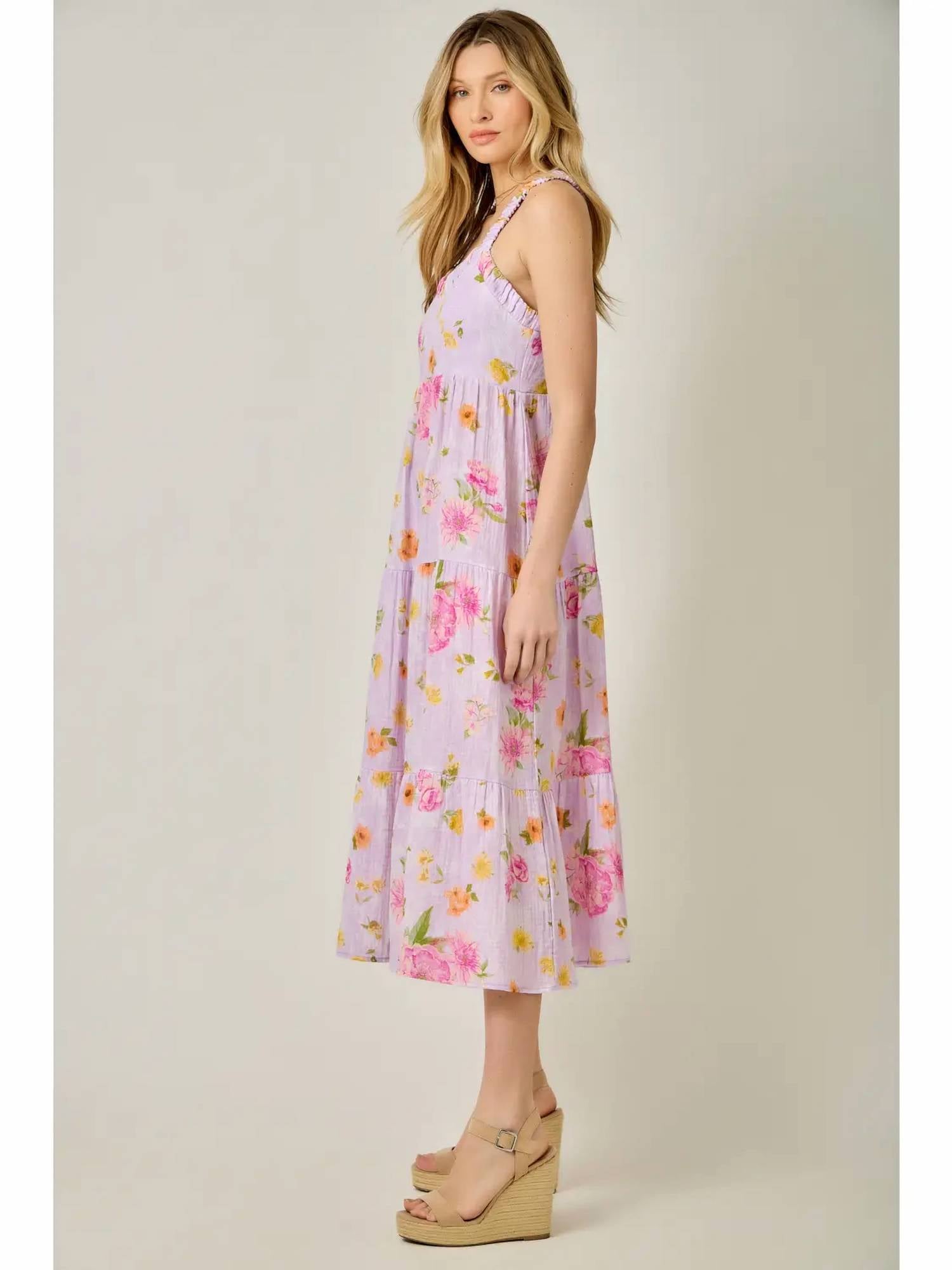 Mystree - Cotton Floral Midi Dress