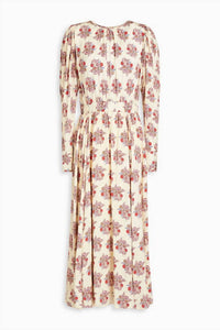 Bytimo - Gathered Jacquard Midi Dress