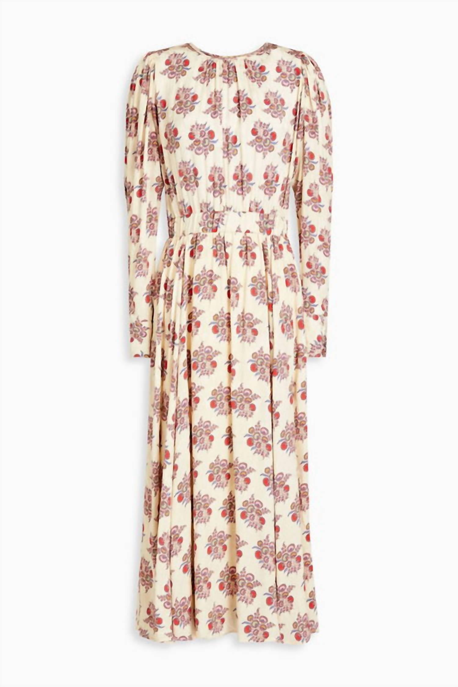Bytimo - Gathered Jacquard Midi Dress