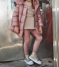 Mayoral - Girls Sequin Sweatshirt & Velvet Leggings Set