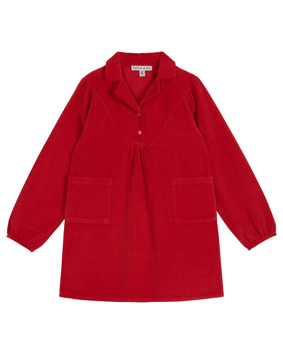 Emile & Ida - Girls Velour Pocket Dress