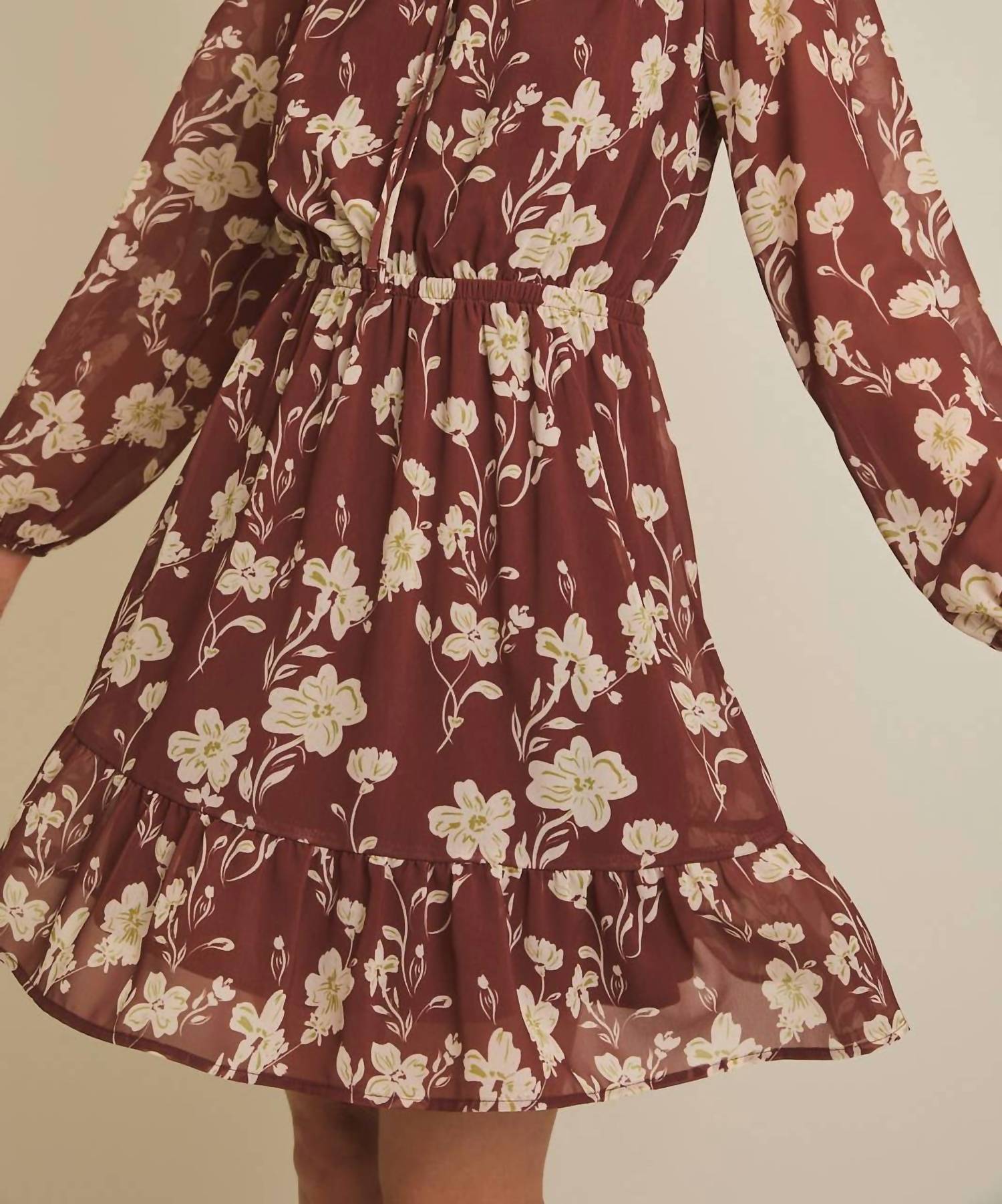 Gilli - Long Sleeve Ruffle Mini Dress