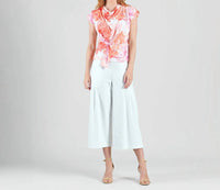 Clara Sunwoo - Floral Soft Knit Drap Neck Top
