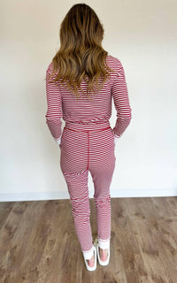 la society Annika Pajama Set in red stripe - women's sleepwear - view 4