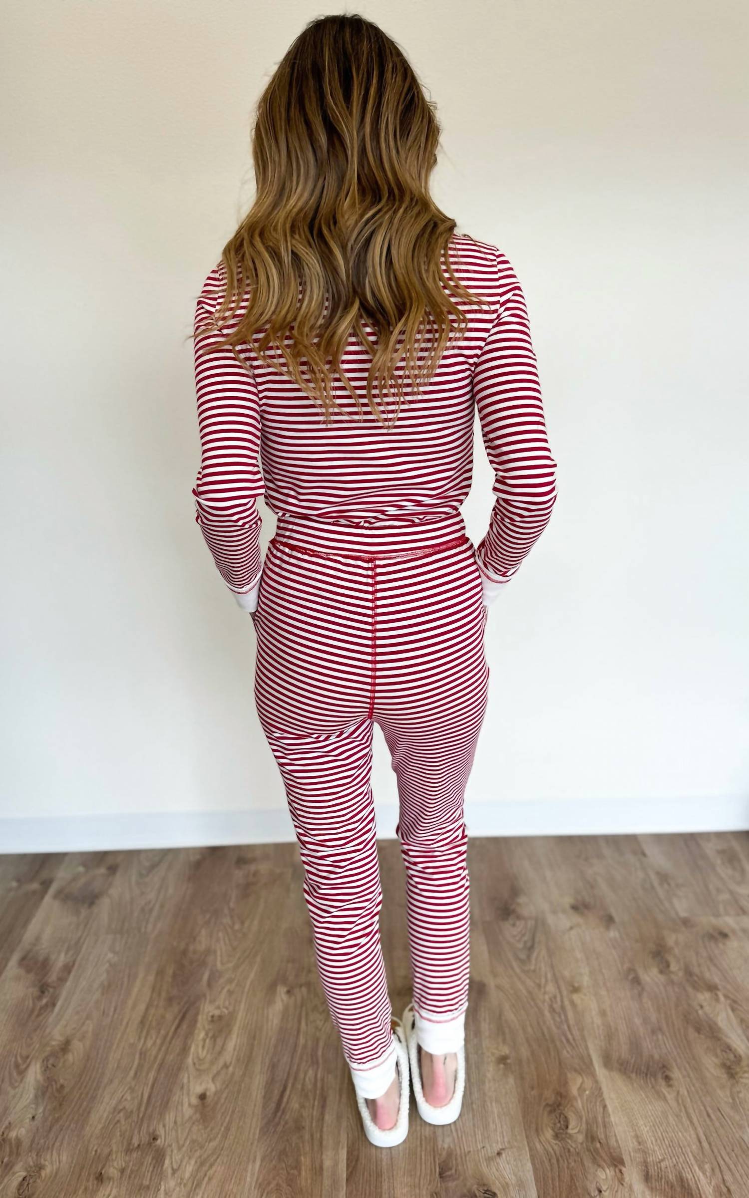 la society Annika Pajama Set in red stripe - women's sleepwear - view 4