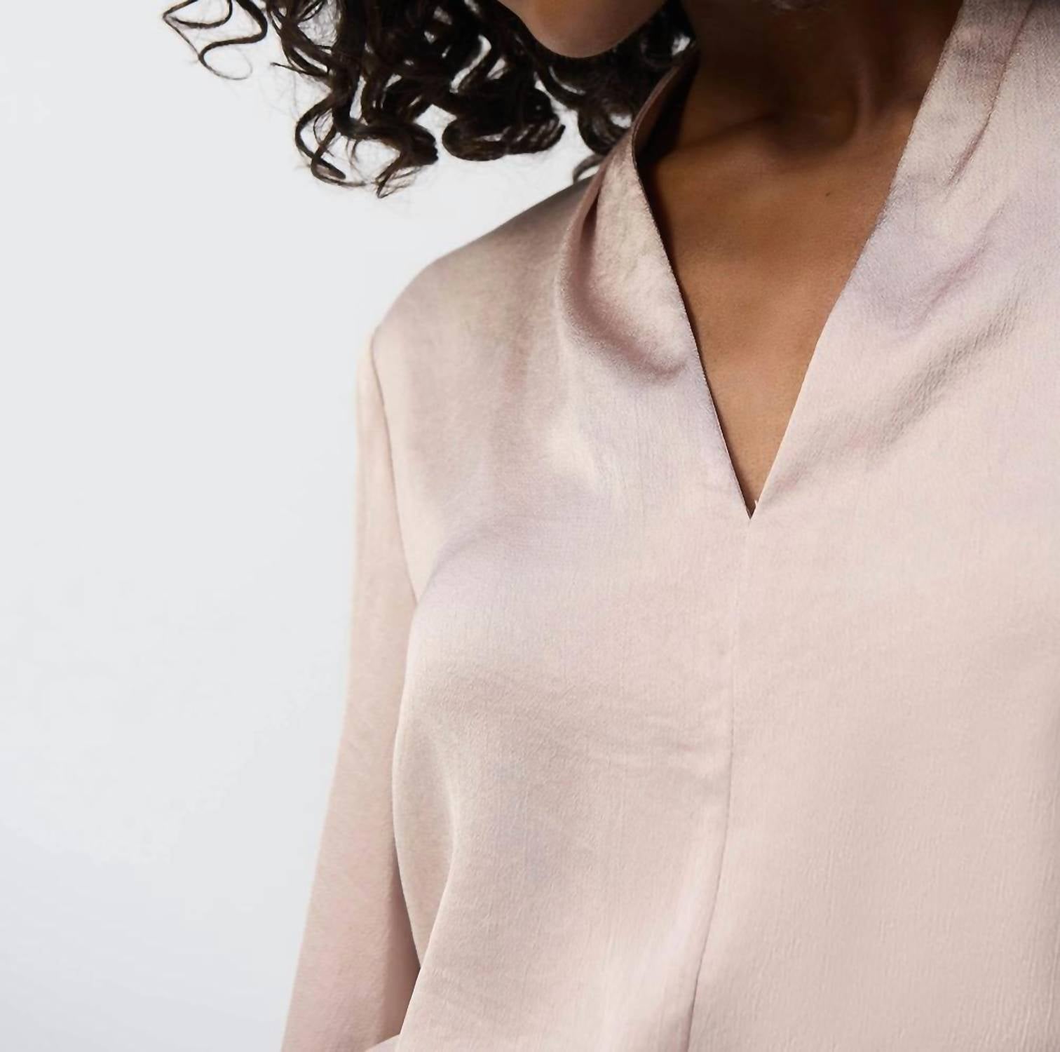 Joseph Ribkoff - Satin V-neck Top With Front Tie