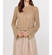 Current Air - Long Sleeve Two Fer Sweater & Tiered Midi Dress Set
