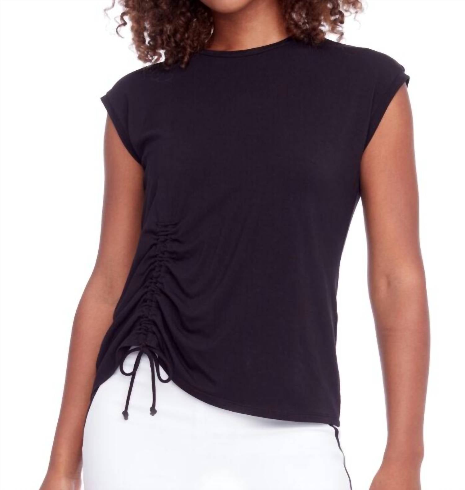 I Love Tyler Madison Cap Sleeve Top With String in black - women's shirt