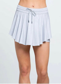 Lucky in Love High Waist All That Shimmer Skirt in love high waist all that shimmer skirt in heather gray - women's skirt - detail view