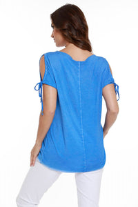BEADED COLD SHOULDER TOP