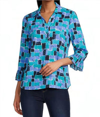 Multiples - Printed Slub Jersey Knit Top