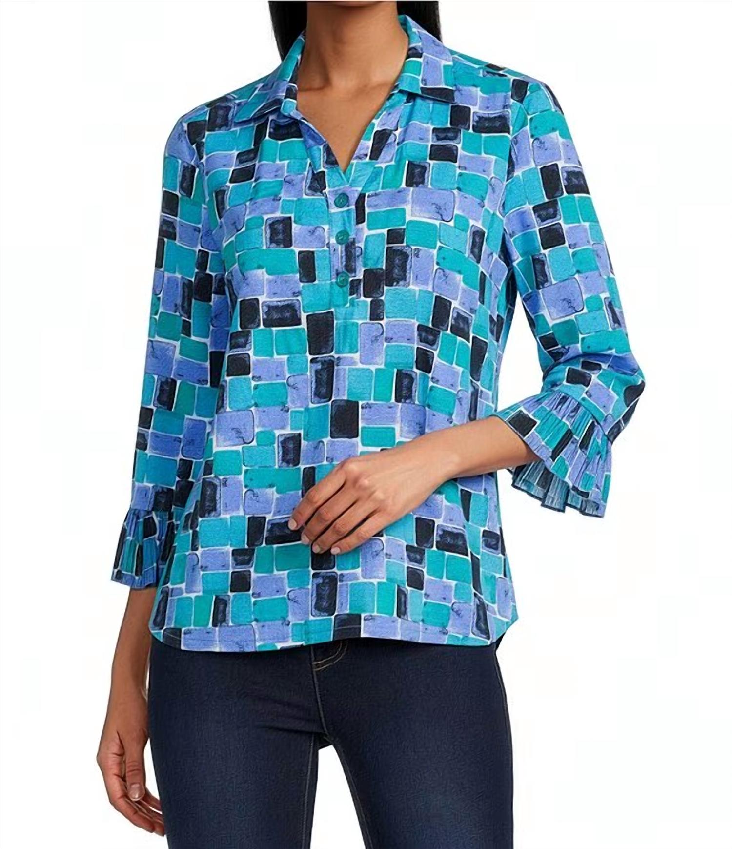 Multiples - Printed Slub Jersey Knit Top