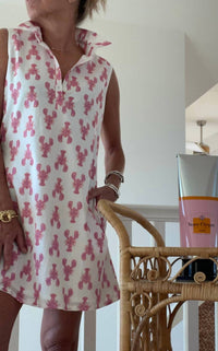 Pink Pineapple - Sconset Lobster Print Dress