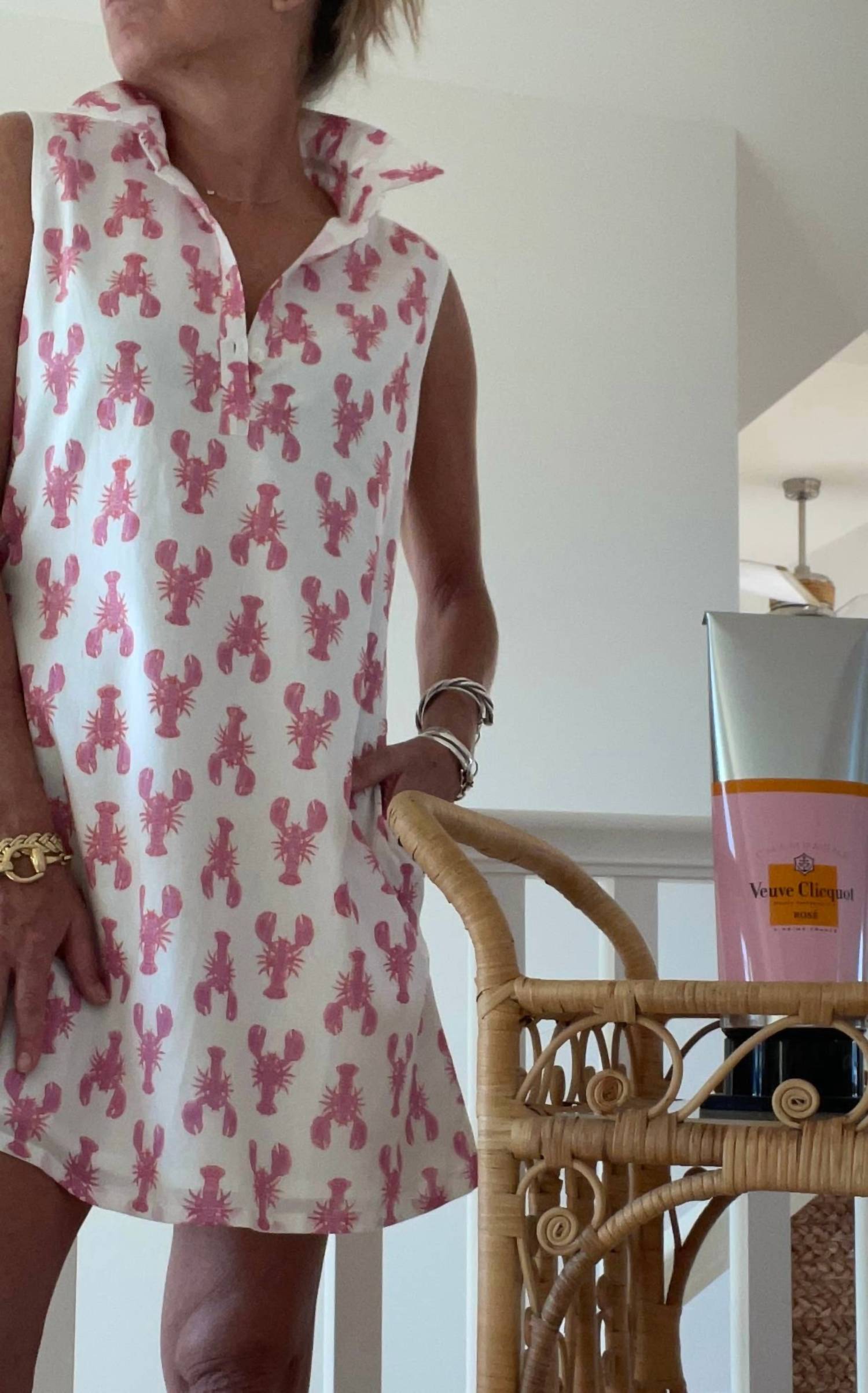 Pink Pineapple - Sconset Lobster Print Dress