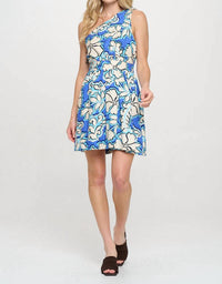 Meet Me In Santorini - Hannah Tropical Floral Print One Shoulder Mini Dress