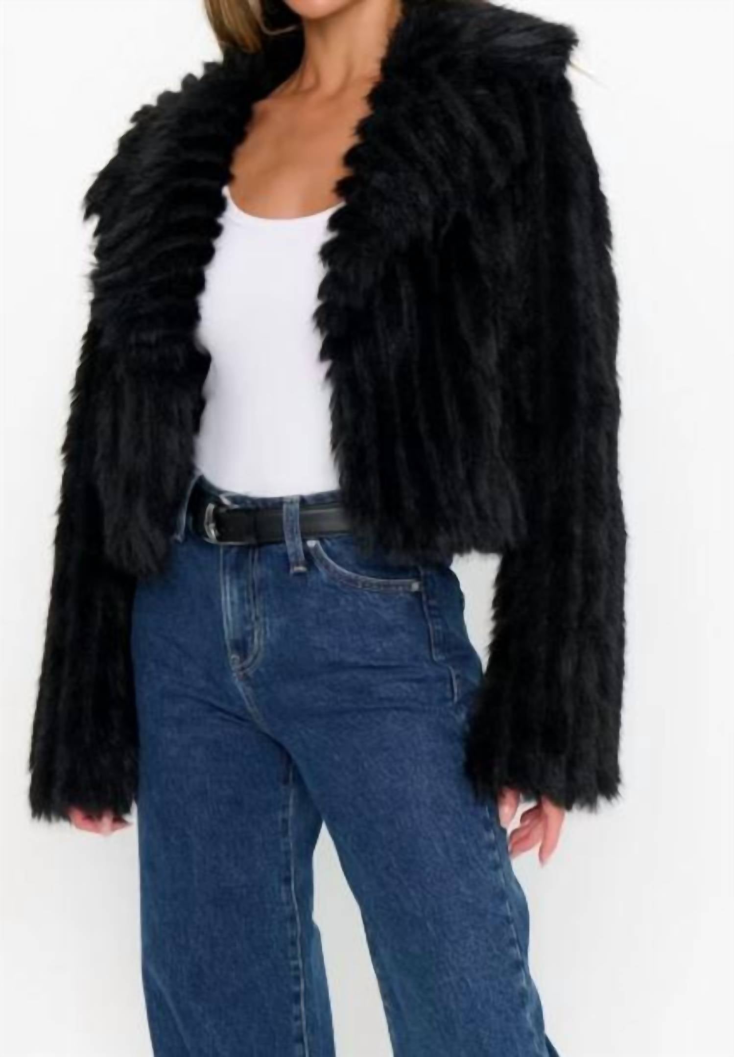 Show Me Your Mumu - Salt Lake City Cropped Faux Fur Jacket
