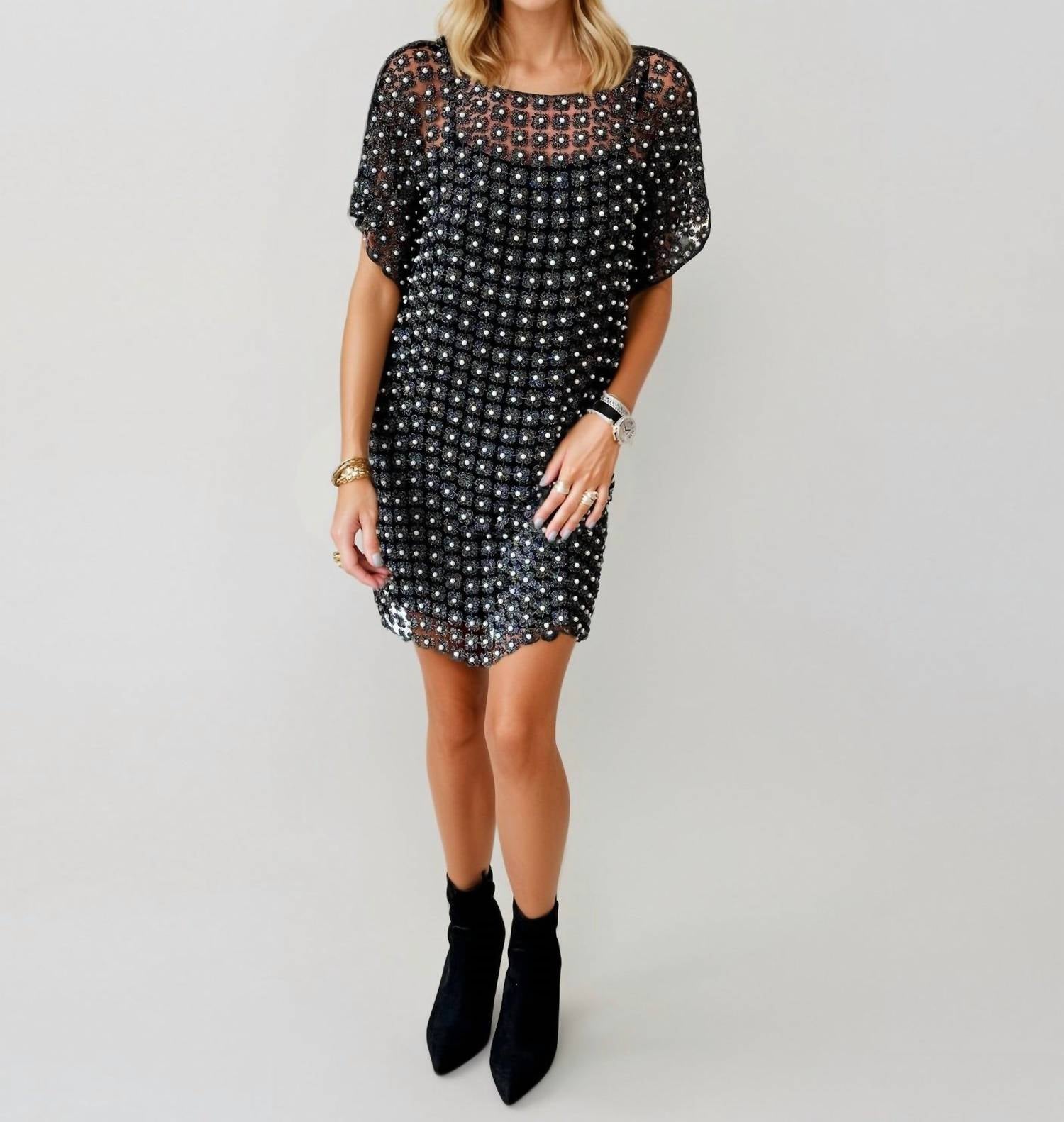 Malibu Road - Pearl Luxe Embellished Mini Skirt