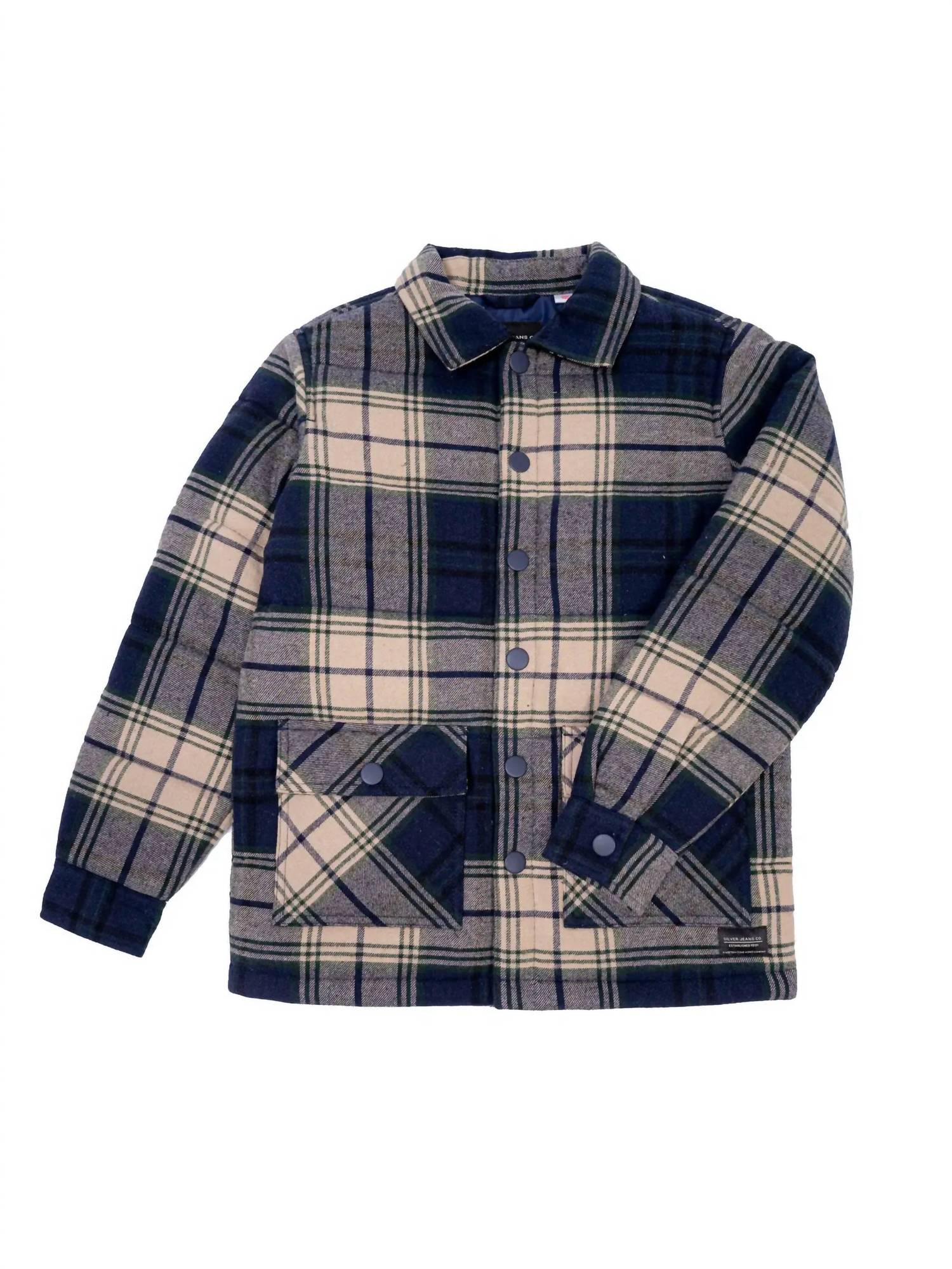 Silver Jeans Co - Boy's Quilted Insulated Plaid Jacket