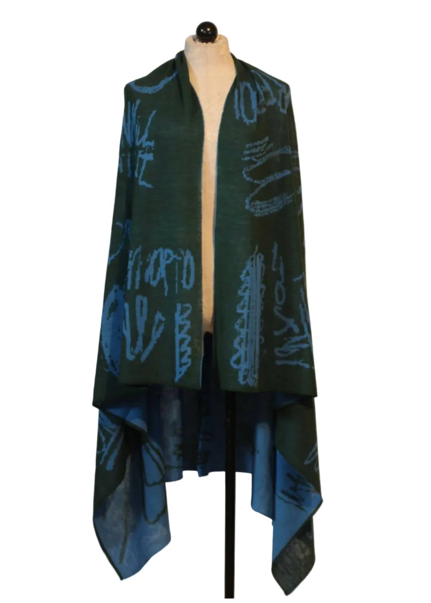Moyuru - Women's Reversible Abstract Print Stole Wrap