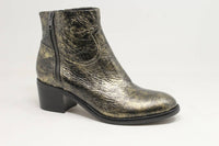 Django & Juliette Women's Rarla Ankle Boots in black gold distressed leather - women's shoe
