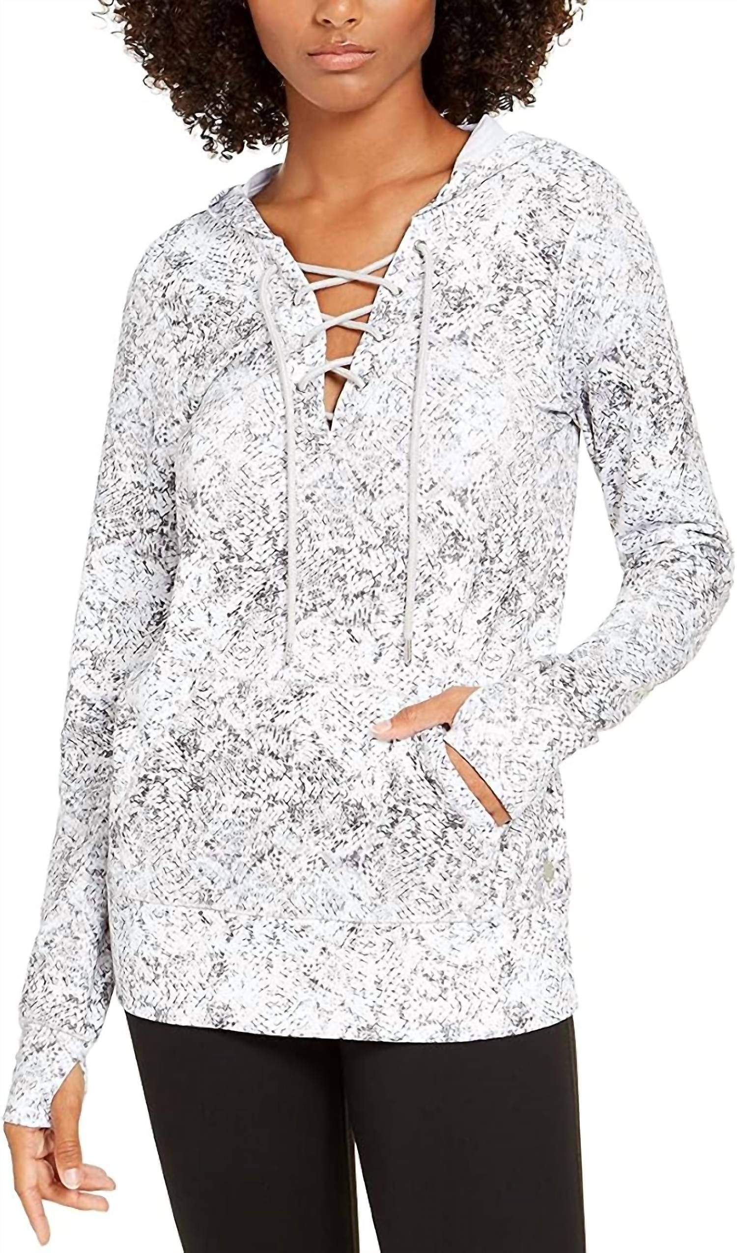 Ideology - Snake Print Lace Up Hoodie