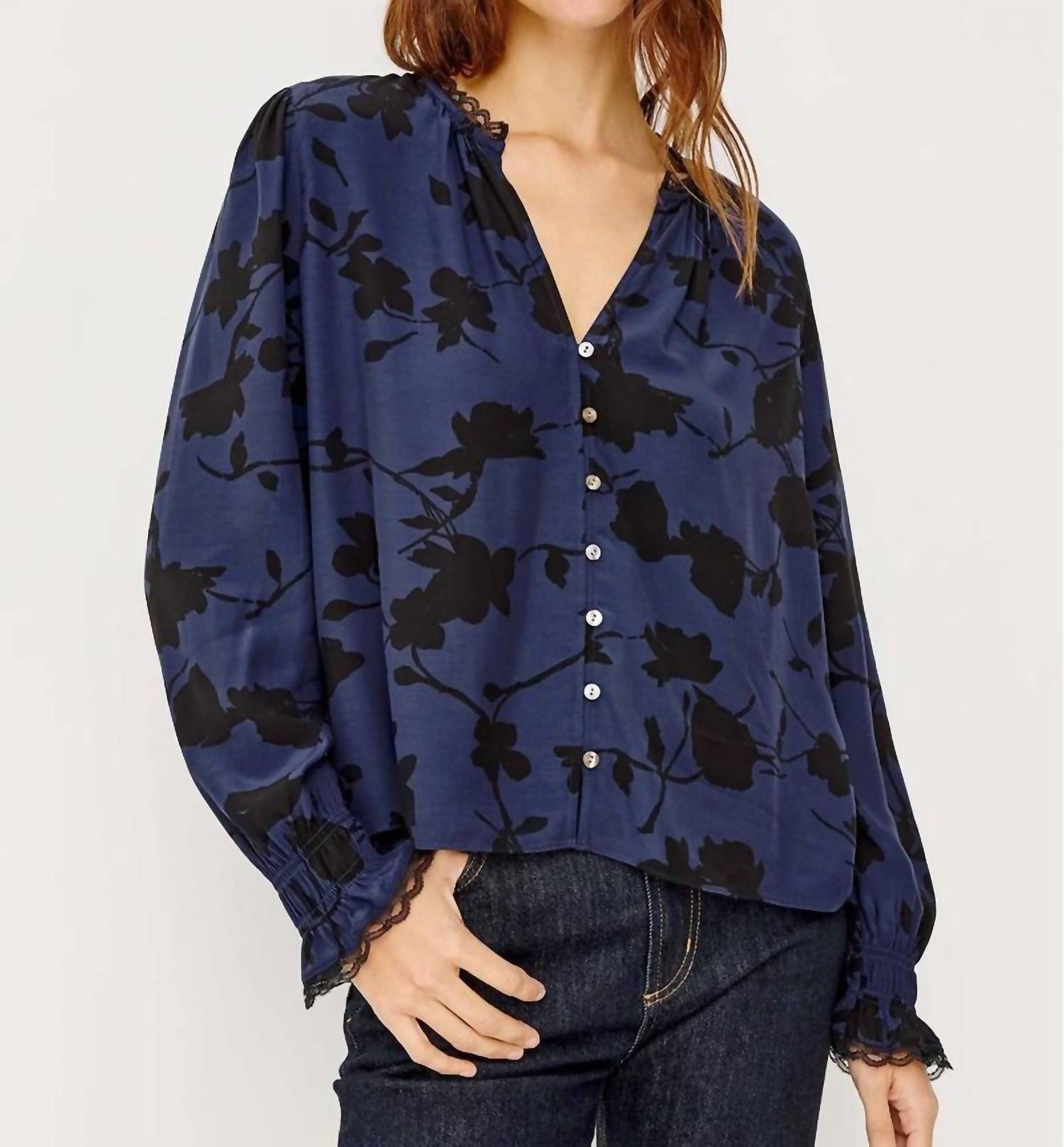 Rails Magda Blouse in navy - women's blouse