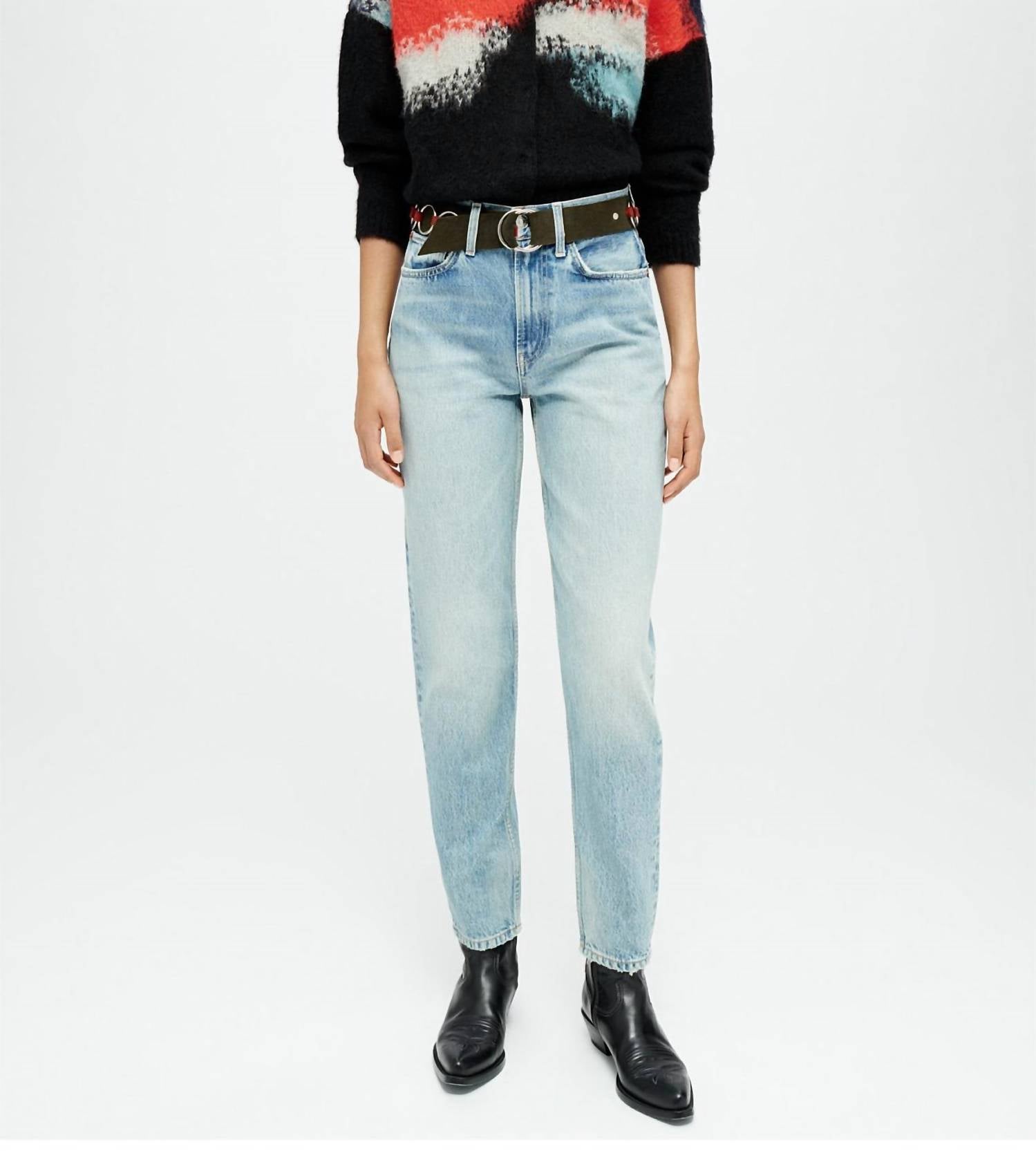 Re/Done - Taper High Rise Ankle Straight Jeans