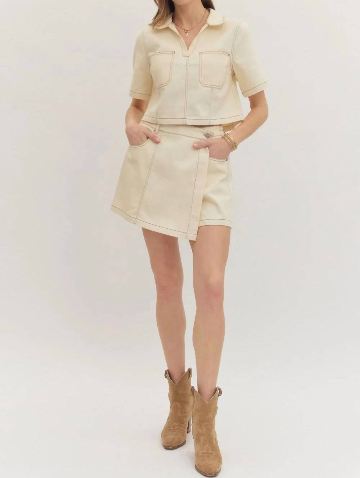 Entro - Morgan Denim Wrap Skort